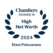 Chambers HNW 2024 recognition for Eleni Polycarpou