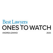 2025 Best Lawyers Ones to Watch award badge for Andrea Zakko