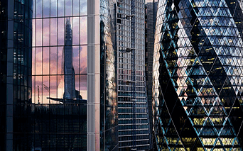 London city glass reflection