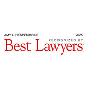 2025 Best Lawyers award badge for Amy Hespenheide