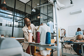 woman making a dress