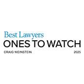 2025 Best Lawyers Ones to Watch award badge for Craig Weinstein